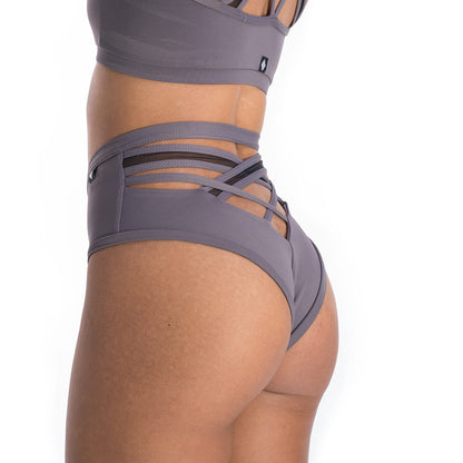 POLEDANCERKA - X High Leg Bottoms Grey
