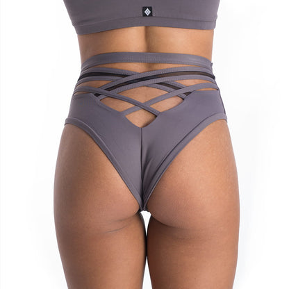 POLEDANCERKA - X High Leg Bottoms Grey