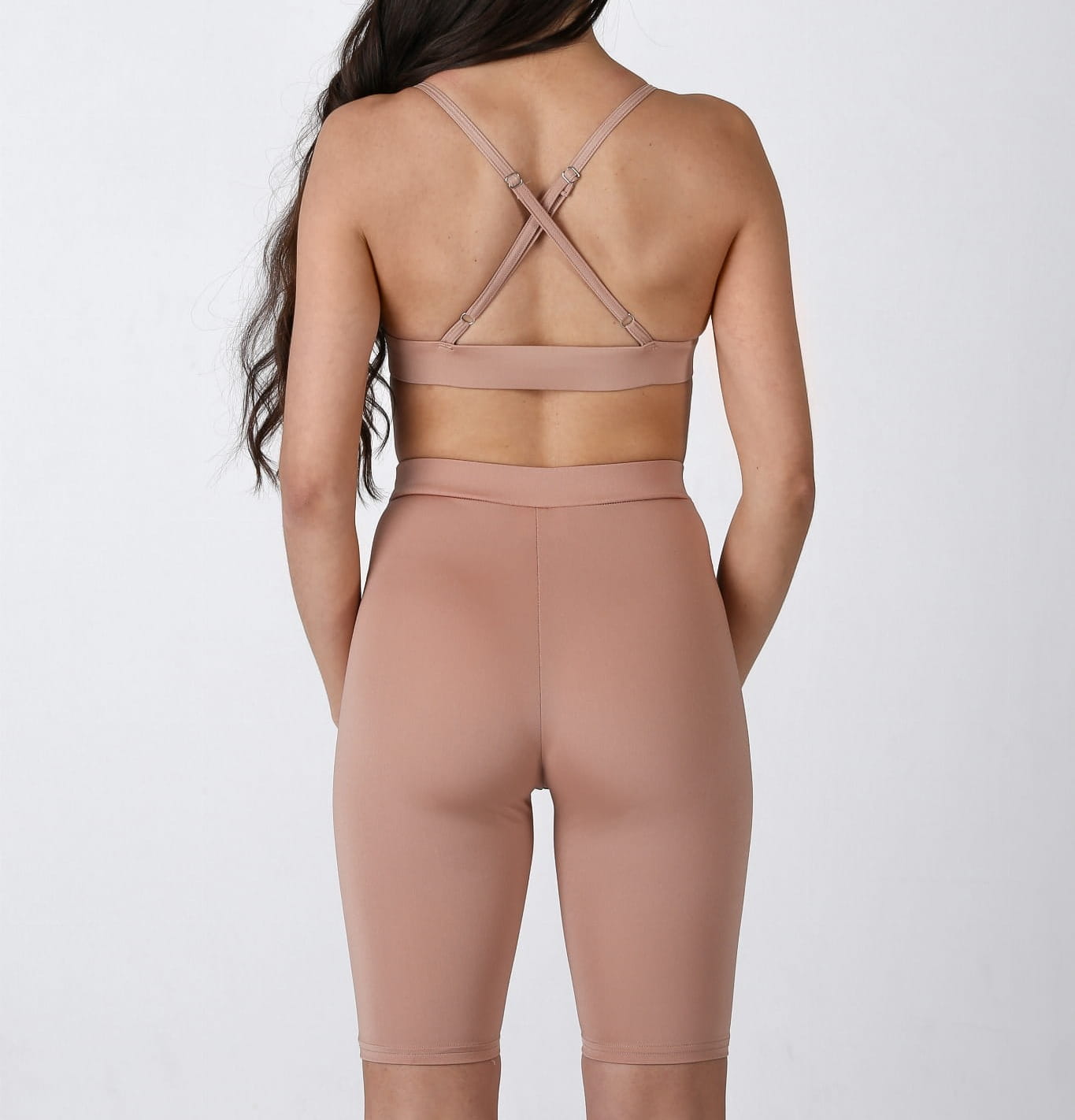 Shiny Nude Sports Cycling Shoes