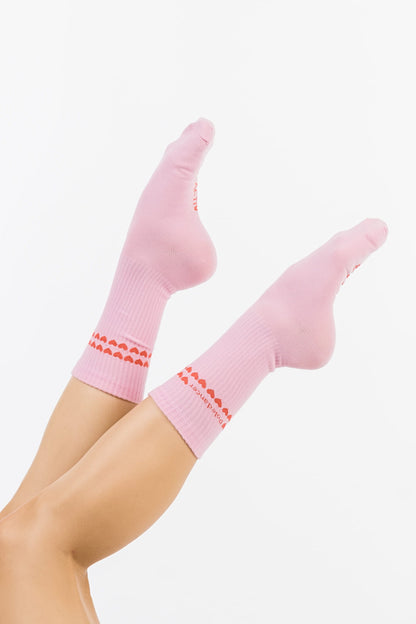 Poledancer Socks with Hearts Pink