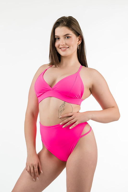 Top do Pole Dance Triangle Neon Pink