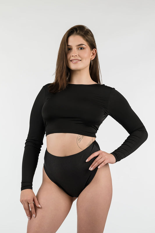 Twist Black Open Back Dance Top