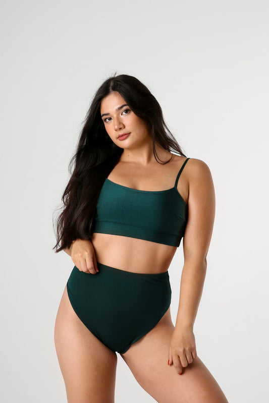 Top do Pole Dance Eclipse Shiny Bottle Green
