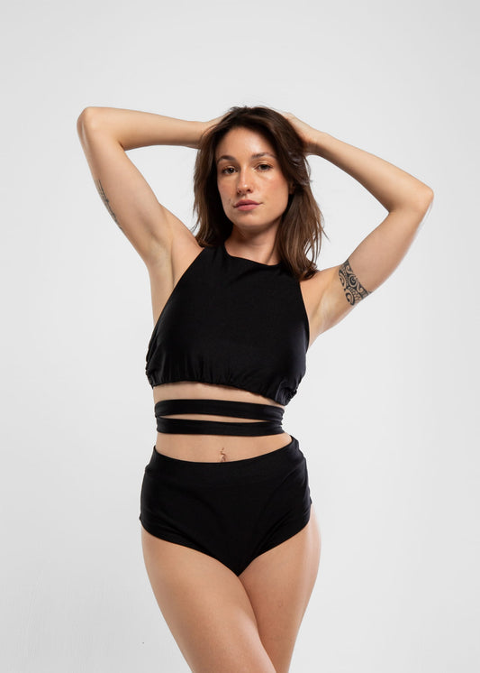 Top do Pole Dance Second Skin Shiny Black