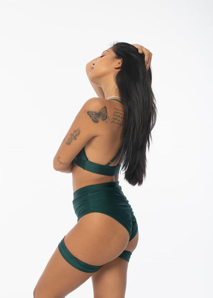 Pole Dance Top Triangle Bottle Green 