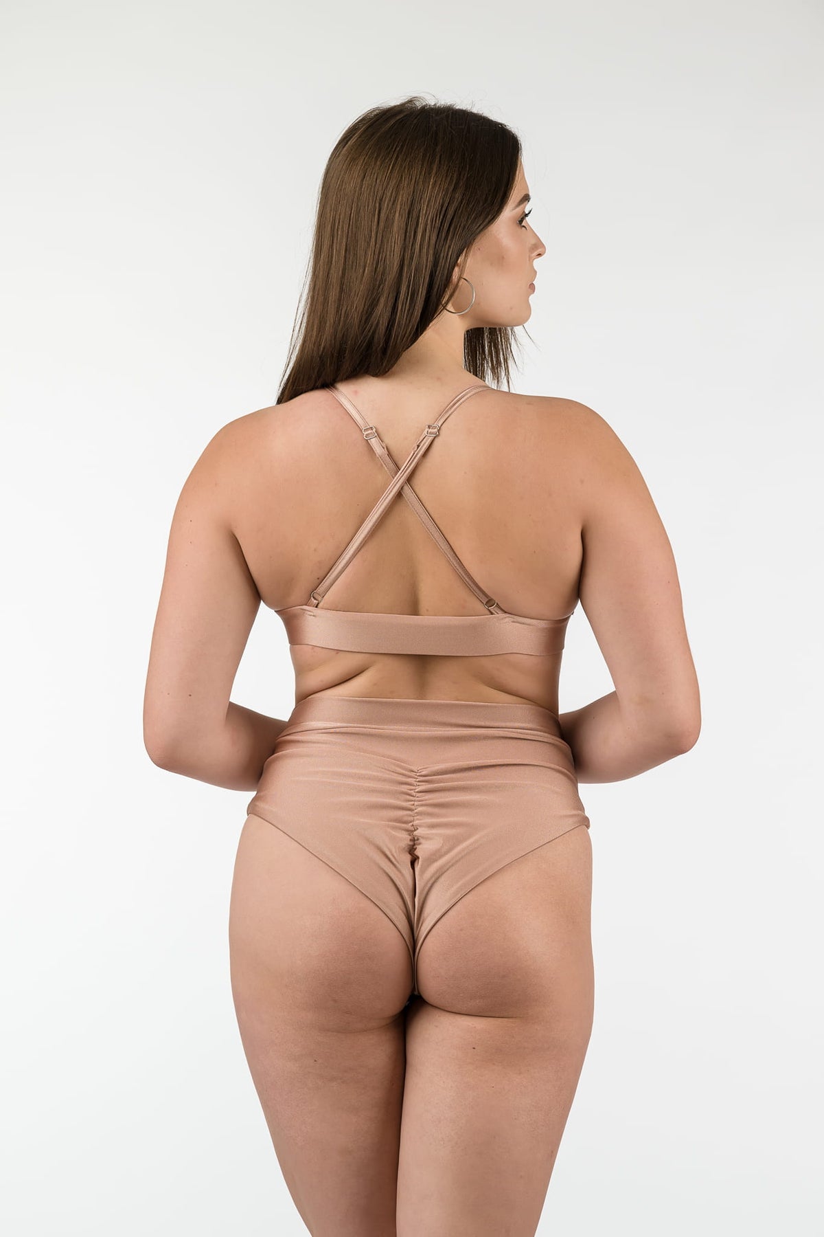 Top do Pole Dance Triangle Shiny Nude