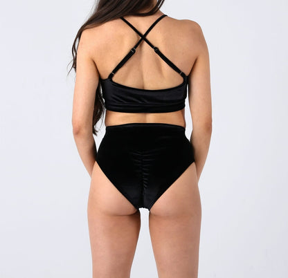 Velvet Black Pole Dance Costume