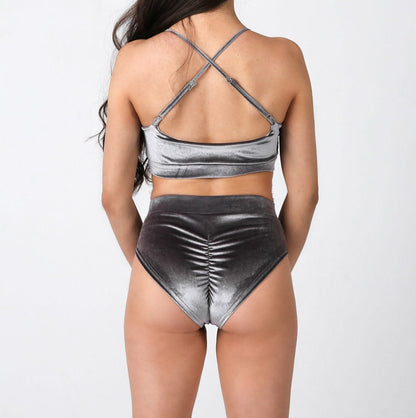 Velvet Silver Pole Dance Shorts 