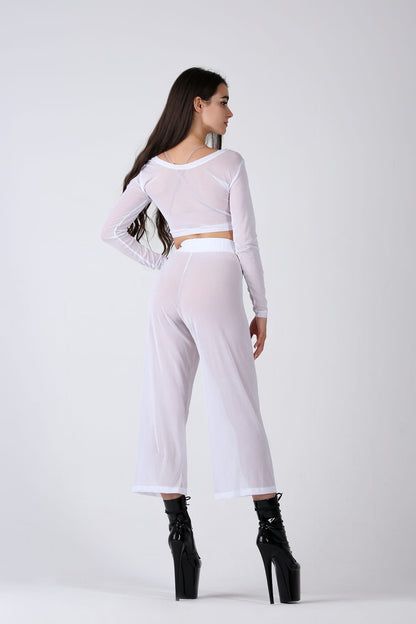 Pleasure White Mesh Dance Top