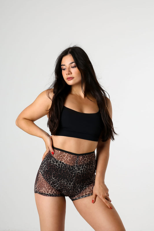 Pleasure Wild Leopard Mesh Shorts