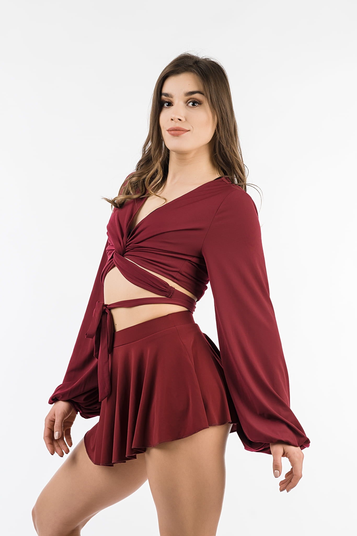 Juliette Wine Pole Dance Skirt and Shorts