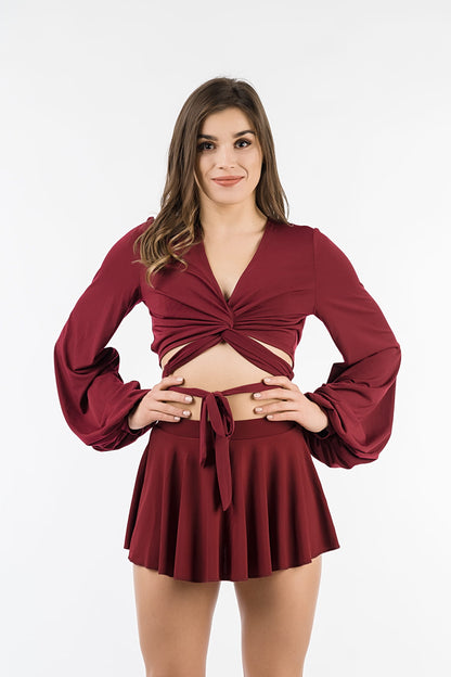 Juliette Wine Pole Dance Skirt and Shorts