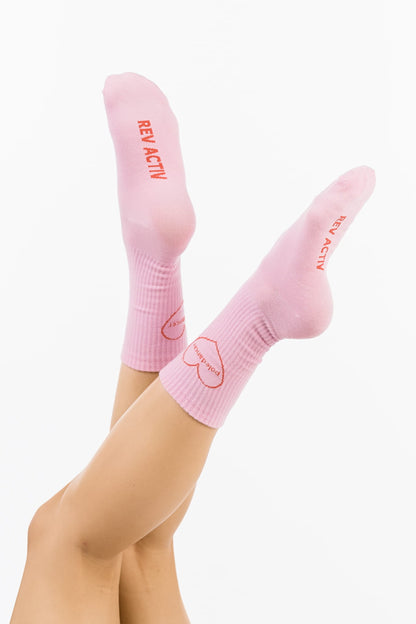Poledancer Socks with a Big Heart Pink