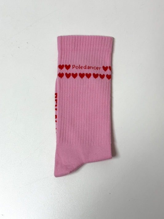 Skarpetki Poledancer z Serduszkami Pink