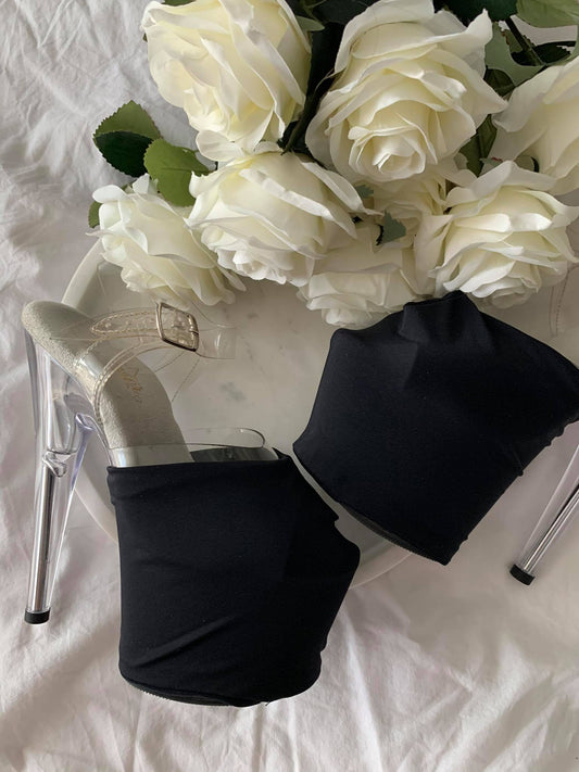 EXOTIC BLACK ECONYL SHOE COVERS