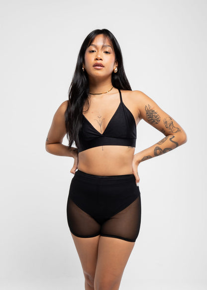 Krótkie Spodenki z Siatki Pleasure Black