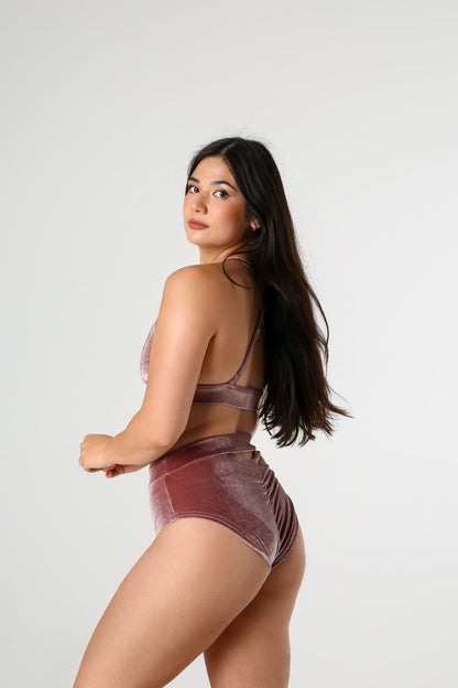 Pole Dance Top Triangle Velvet Pink 